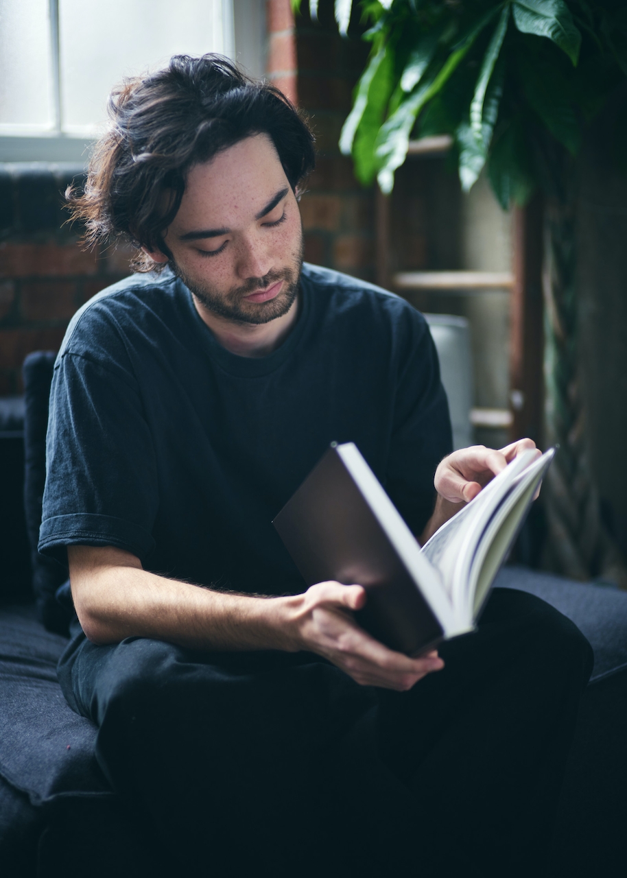 A man reading a book